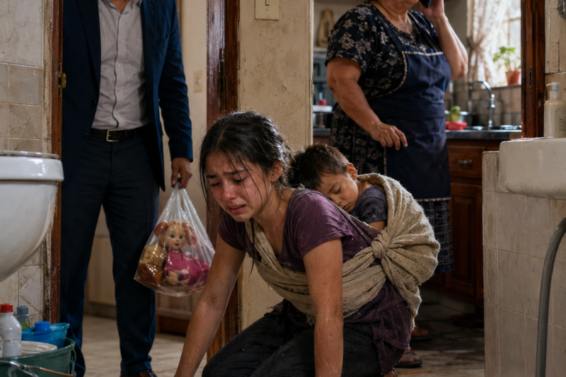 Regresó antes de tiempo tras años criando solo a sus hijos luego de la muerte de su esposa, pero quedó paralizado al ver a su hija cargando a su hermanito mientras limpiaba el baño… aunque la llamada de la niñera fue la verdadera pesadilla