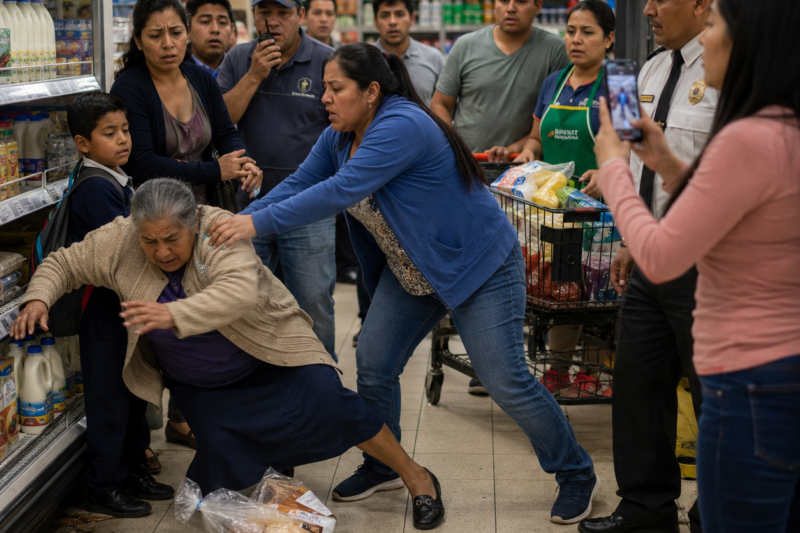 Un Video De 14 Segundos La Mostró Empujando A Una Anciana, Pero El Audio Silenciado Del Supermercado Reveló A Quién Estaba Salvando