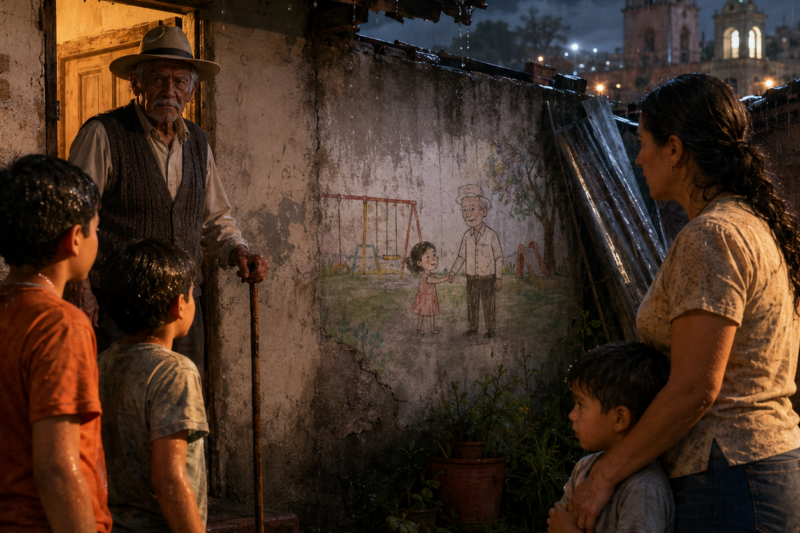 Todo El Barrio Evitaba Al Anciano Del Patio, Hasta Que Un Niño Vio El Dibujo Desgastado Detrás Del Muro