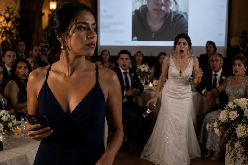 La banda dejó de tocar, las luces de la hacienda se apagaron y mi cara apareció en la pantalla, en plena boda de mi hermana. Ella lo llamó “una broma familiar”. Yo lo llamé el último minuto en que todavía pudieron fingir que eran gente decente.
