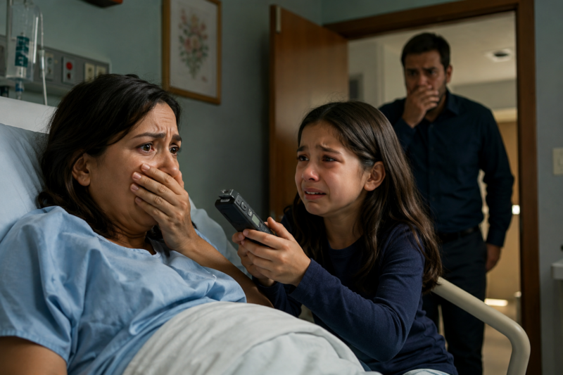 “Mami, por favor no traigas al bebé a casa…” Mi hija de 9 años entró a mi habitación de hospital con un secreto que me heló la sangre. ¡No vas a creer lo que escuché en esa grabación!