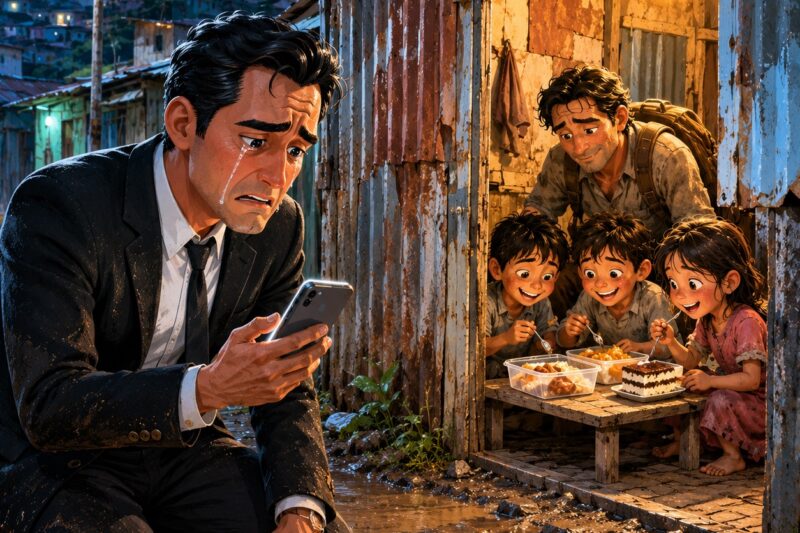 SEGUÍ EN SECRETO A UN EMPLEADO DEL QUE TODOS SE BURLABAN POR SU MOCHILA ROTA… PERO CUANDO MIRÉ POR LA VENTANA DE SU CASA, ME QUEDÉ HELADO AL VER A SUS TRES HIJOS COMIENDO SOBRAS SACADAS DE LA BASURA DE MI EMPRESA Y ESA MISMA NOCHE, UN SECRETO LLENO DE DINERO Y TRAICIÓN DESTRUYÓ POR COMPLETO MI VIDA