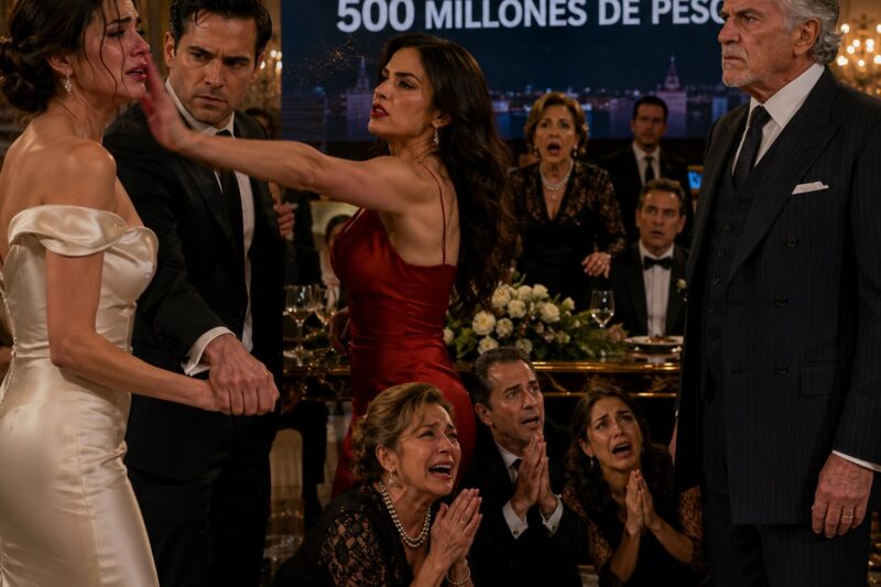 En una fiesta para firmar un contrato valorado en 500 millones de pesos, el esposo sujetó la mano de su esposa para que su amante pudiera abofetearla… hasta que apareció el padre multimillonario de él y obligó a toda la familia política, junto con la amante, a arrodillarse y suplicar…