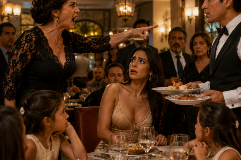 ¡No les sirvas camarones! ¡Que se coman las sobras!”, gritó mi suegra en medio de la comida, justo cuando el camarero estaba llevando los platos a la mesa de mis hijas.