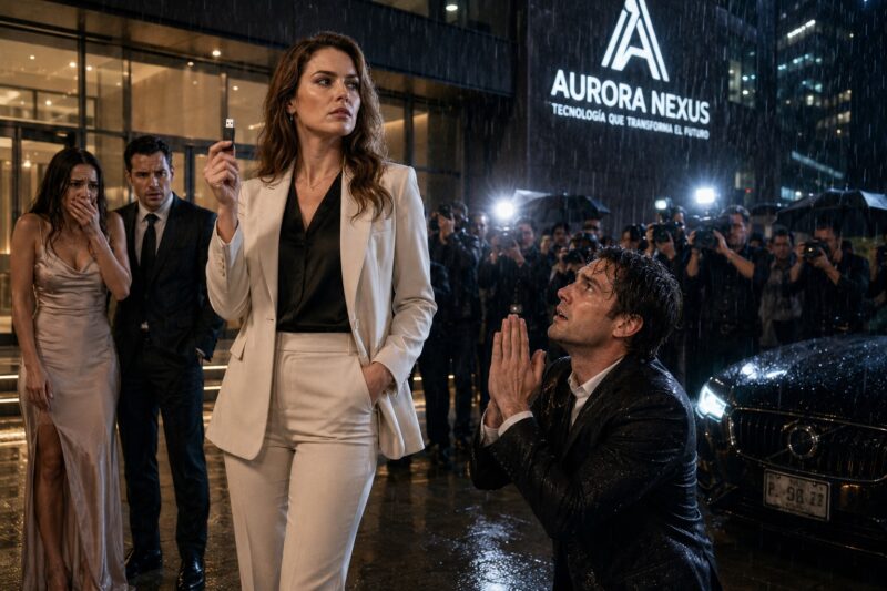 LA ESPOSA QUE AYUDÓ A CONSTRUIR EL IMPERIO FUE EXPULSADA DE LA MANSIÓN Tres meses después, el millonario terminó arrodillado frente a su nueva empresa bajo la lluvia… Pero lo que ella dejó caer frente a todos hizo temblar a la élite de Monterrey.