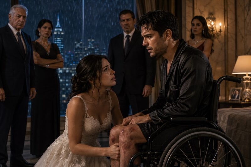 ACEPTÉ CASARME CON EL HIJO PARALÍTICO DE UN MILLONARIO PARA SALVAR A MI PADRE La noche de bodas, él me abrazó y susurró que jamás podría darme un matrimonio normal Pero a la mañana siguiente… descubrí moretones en sus piernas, como si alguien hubiera estado caminando en secreto todas las noches.