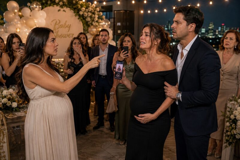 “En Mi Baby Shower, Una Desconocida Embarazada Afirmó Que Mi Esposo Era Suyo… Hasta Que Le Hice Una Sola Pregunta”