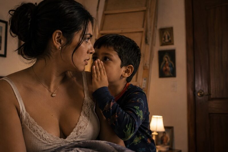Mi esposo se fue a Berlin por trabajo durante seis meses, pero mi hijo de tres años me susurró: “Mamá… papá está escondido en el ático.” La verdad detrás de todo me dejó helada.