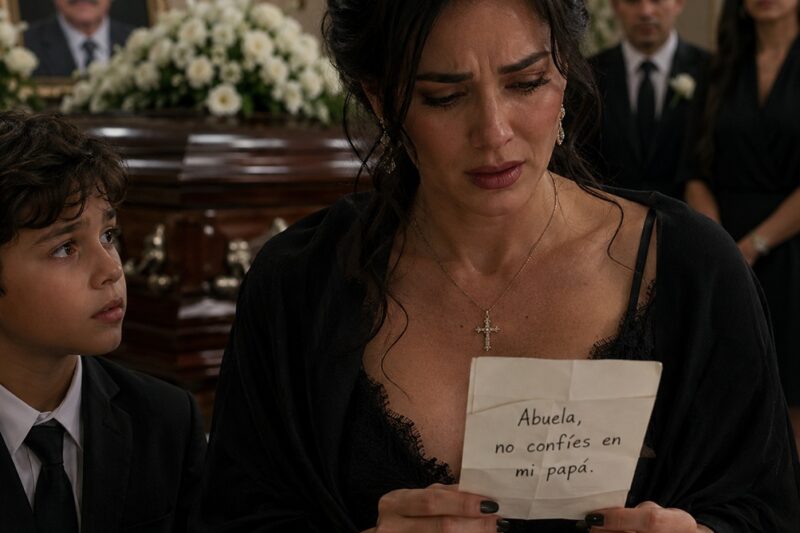 MI NIETO DE 11 AÑOS ME DESLIZÓ UNA NOTA EN EL FUNERAL DE MI ESPOSO… Y AL LEER LA PRIMERA LÍNEA, SUPE QUE SU MUERTE NO HABÍA SIDO NADA NORMAL!