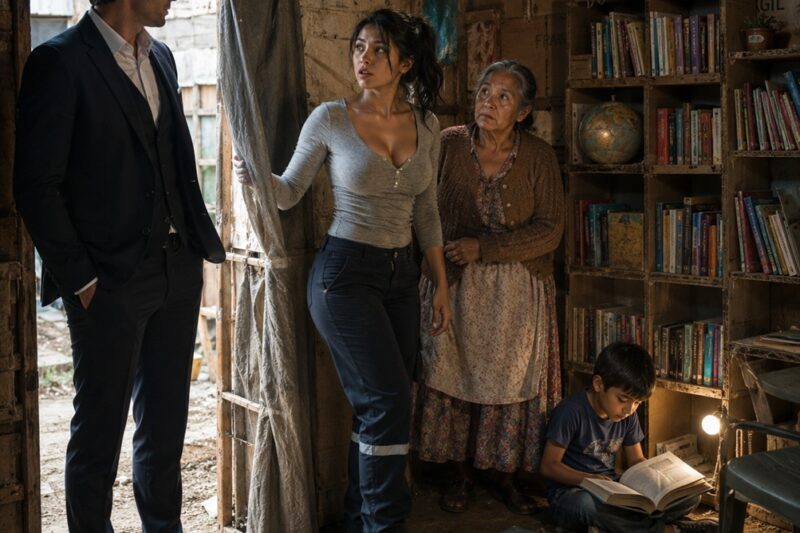 Siguiendo en secreto a la joven empleada de limpieza que siempre recogía cajas de cartón viejas, el millonario descubrió un secreto impactante… Lo que vio dentro de aquella casa en ruinas cambió la vida de ambos para siempre.