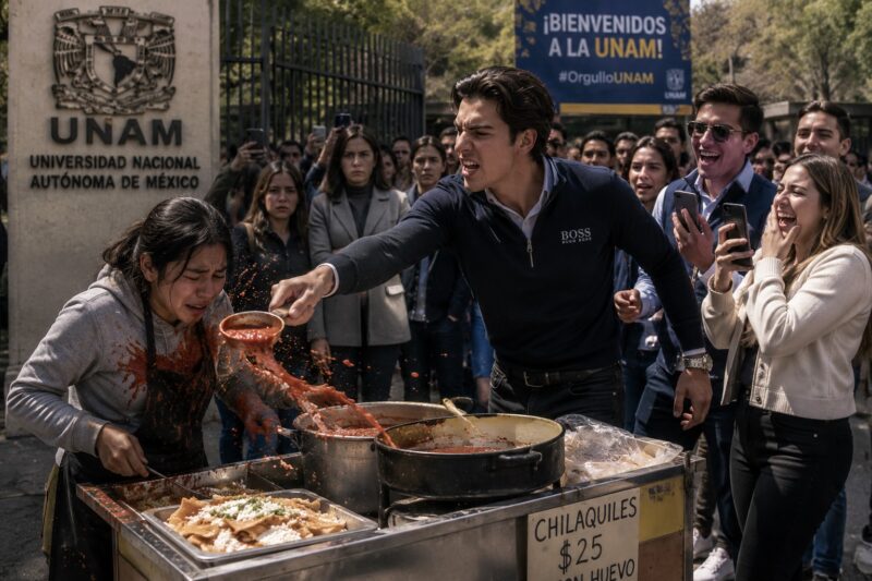 VENDÍA Chilaquiles FRENTE A LA UNAM, Y UN GRUPO DE ESTUDIANTES RICOS SE BURLÓ DE ELLA — NADIE IMAGINÓ QUE TRES DÍAS DESPUÉS, TODA LA CIUDAD DE MÉXICO LLORARÍA AL ESCUCHAR SU NOMBRE…