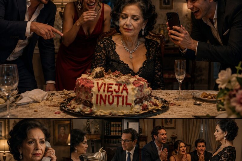 “A los 70 años, mis hijos me regalaron un pastel hecho con sobras y una frase que decía: ‘Vieja inútil’. Se burlaron de mí frente a todos… pero esa misma noche llamé a mi abogado y cambié todo mi testamento, obligándolos después a arrodillarse para suplicar perdón.”