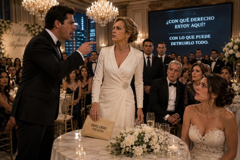 En plena boda de lujo en Polanco, el novio señaló y humilló a la madre de la novia… pero una sola frase de la mujer vestida de blanco dejó congelado a todo el salón
