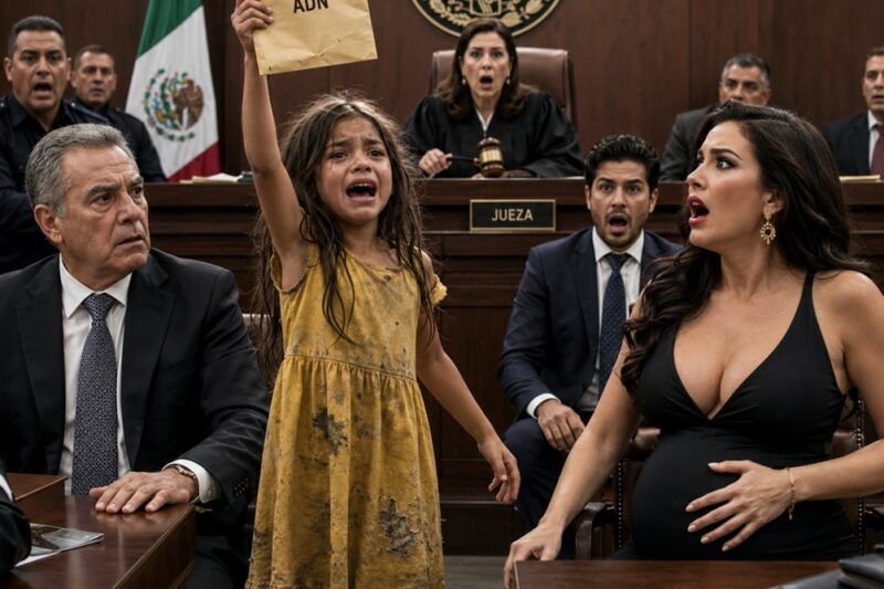 Justo cuando estaba a punto de pagar 980 millones de pesos a su exesposa embarazada, una niña de la calle irrumpió inesperadamente en la sala del tribunal sosteniendo un sobre. Cuando el sobre fue abierto, toda la sala quedó completamente en silencio… porque el secreto que escondía era mucho más aterrador de lo que cualquiera había imaginado.