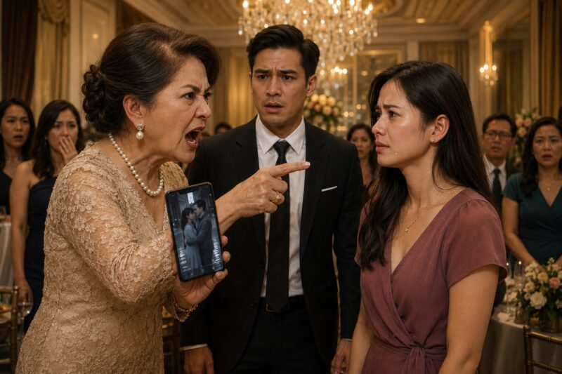 MI SUEGRA CREYÓ QUE YO TRAICIONABA A SU HIJO EN PLENA FIESTA DE CUMPLEAÑOS… Pero Cuando El Teléfono Cayó Sobre La Mesa, Toda Aquella Familia Rica Quedó Helada Por La Verdad