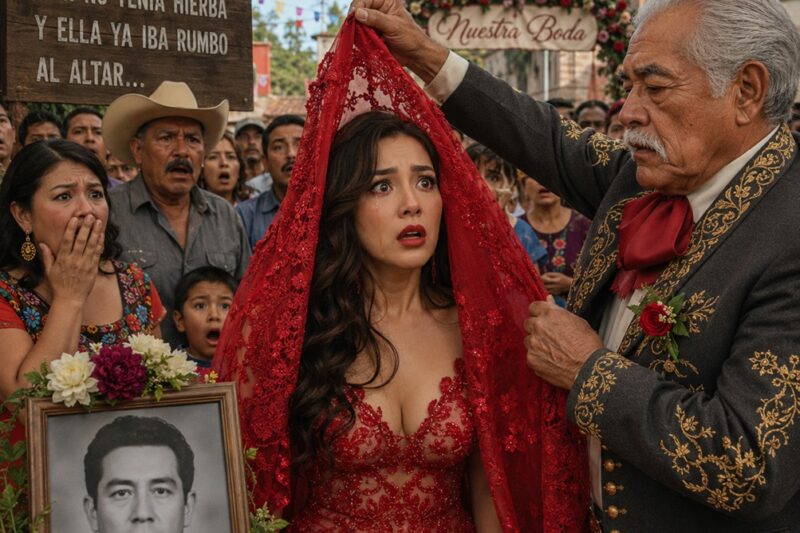 La tumba de su esposo aún no tenía hierba, y la viuda ya iba rumbo al altar con un anciano de 70 años… Pero cuando levantaron el velo rojo, todo el pueblo quedó paralizado al descubrir un secreto aterrador…