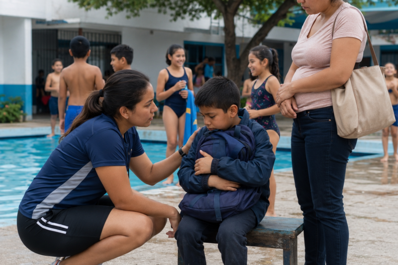 El Niño Que Nunca Participaba En La Clase De Natación Porque Decía Que Le Daba Miedo El Agua… Hasta Que La Entrenadora Vio Su Espalda Y Todo Salió A La Luz