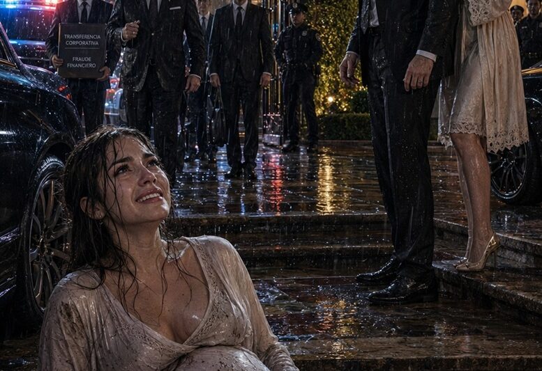 Nueve meses embarazada, mi esposo me arrojó bajo la lluvia helada para meter a su amante a nuestra casa… pero él no sabía que mi padre multimillonario ya estaba entrando por el portón con la policía.