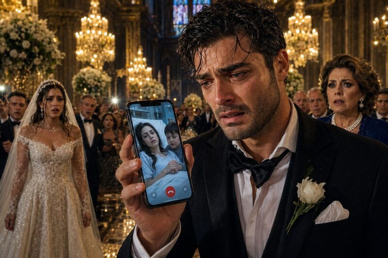 El niño envió accidentalmente una foto de su madre moribunda… y el millonario abandonó su propia boda con una frase que congeló todo el salón.
