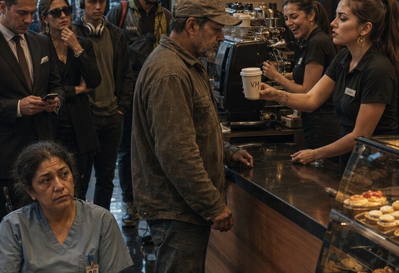 Un jefe encubierto pidió café en su propia cafetería… pero se quedó paralizado al escuchar lo que dos empleadas dijeron sobre los clientes pobres  —“Tome su café y váyase”, dijo ella… pero el hombre con ropa sucia terminó comprando toda la cafetería—