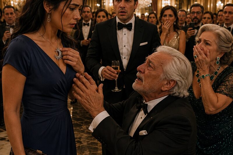 Mi Esposo Me Escondió en una Gala Empresarial Porque Sentía Vergüenza de Mi Vestido Barato… Pero Cuando Su Jefe Multimillonario Vio Mi Collar, Cayó de Rodillas Frente a Mí
