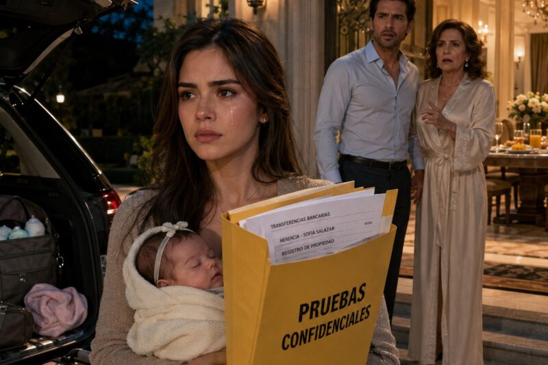 “QUIERO EL DIVORCIO”, DIJO MI ESPOSO A LAS 4:30 DE LA MAÑANA MIENTRAS YO CARGABA A NUESTRA BEBÉ Y PREPARABA EL DESAYUNO PARA TODA SU FAMILIA. NO LE SUPLIQUÉ. SOLO TOMÉ UNA MALETA Y MI CARPETA AMARILLA… PORQUE DENTRO ESTABAN LAS PRUEBAS QUE PODÍAN DESTRUIRLOS A TODOS.