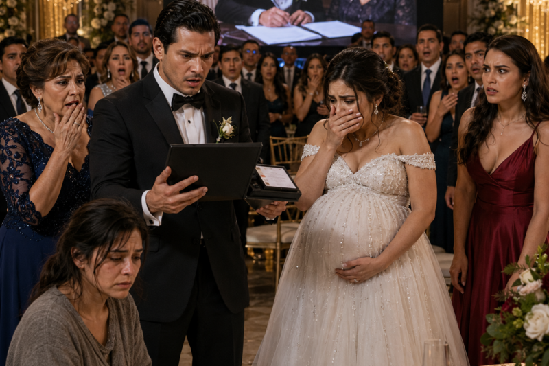 Después de transferir toda su fortuna a nombre de su madre y de su amante embarazada para echar a su esposa con las manos vacías, el hombre canceló la boda aterrado al recibir un misterioso regalo frente a todos