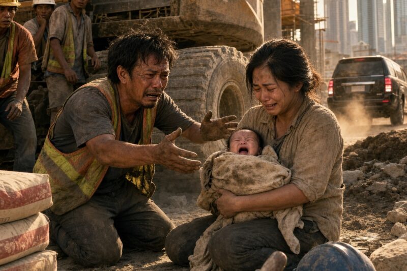 La niña que el destino dejó bajo las ruedas de una excavadora en medio de la construcción más grande de Makati, y cómo un humilde trabajador le dio todo sin pedir nada a cambio — hasta que el amor verdadero y los secretos enterrados amenazaron con destruir todo lo que había construido con sus propias manos