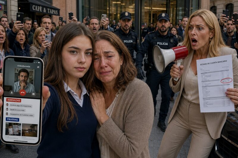 El día que mi madrastra llegó con un megáfono a la oficina de mi madre para humillarla delante de todos… no contaba con que yo llevaba semanas preparando su caída