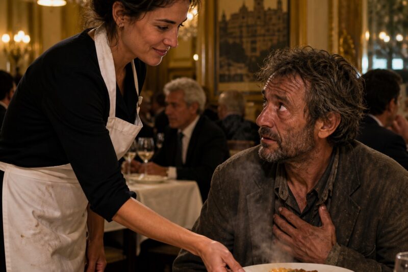 La camarera que entregó su único plato de comida a un desconocido sin saber que aquel hombre, sucio y silencioso, era el nuevo dueño del restaurante que iba a poner su vida patas arriba
