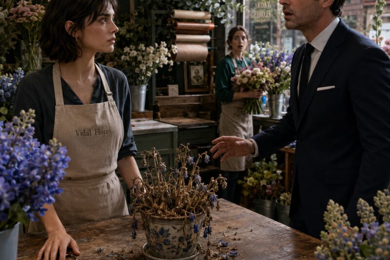 La floristería de las segundas oportunidades: Me echaron de casa con una sola bolsa, me llamaron monstruo sin pruebas… y siete años después, el hombre que destruyó mi vida entró por esa puerta pidiendo que le salvara una flor muerta