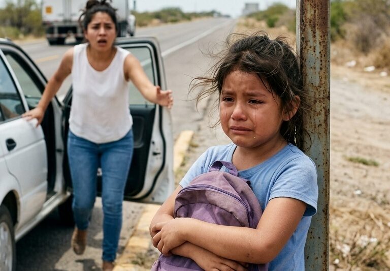Pagó el viaje de sus sueños, pero encontró a su hija llorando sola en la carretera mientras sus abuelos abordaban el avión