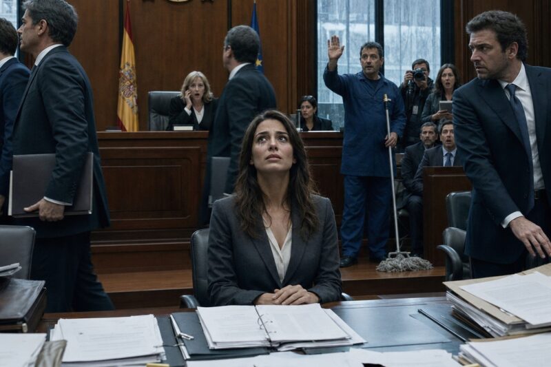 Cuando sus abogados la abandonaron ante toda España, un limpiador del juzgado levantó la mano… y reveló el secreto que una multinacional energética llevaba años enterrando