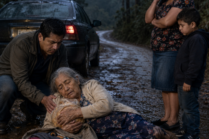 Madre anciana llevada por su hijo de viaje por primera vez en la vida, pero cuando el coche se detuvo en medio del bosque, ella se dio cuenta de que la habían abandonado