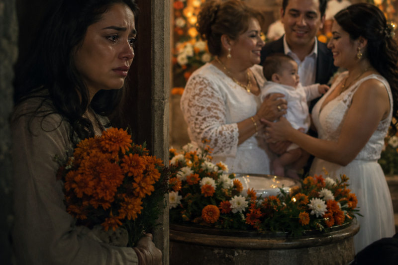 Durante cuatro años, mandé cada peso a Oaxaca para la medicina de mi suegra enferma del corazón… hasta que la vi con vestido de encaje, collar de oro y cargando a su nieto en el bautizo de otra nuera.