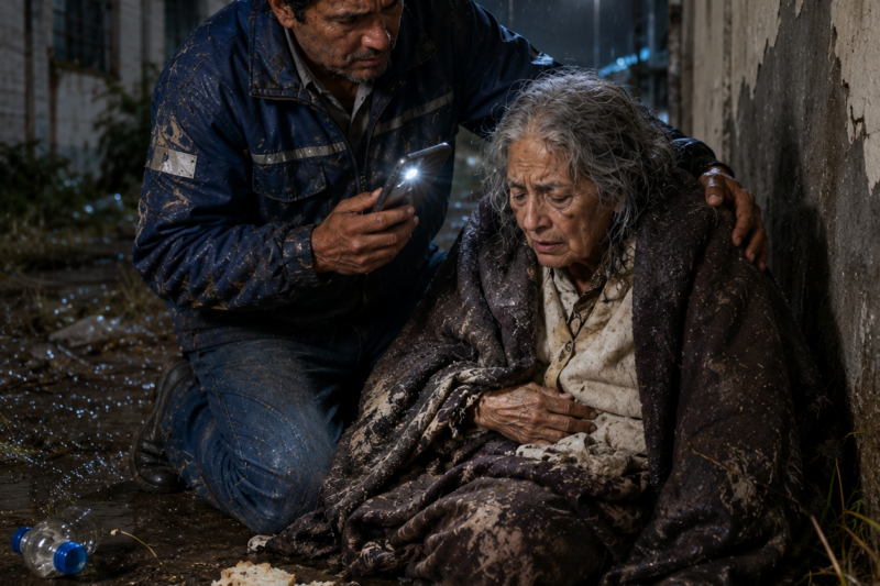 Se Detuvo al Costado del Camino por un Dolor de Estómago, y un Repartidor Pobre Terminó Salvando a una Anciana Abandonada en un Almacén — Su Verdadera Identidad Sacudió a Toda la Alta Sociedad