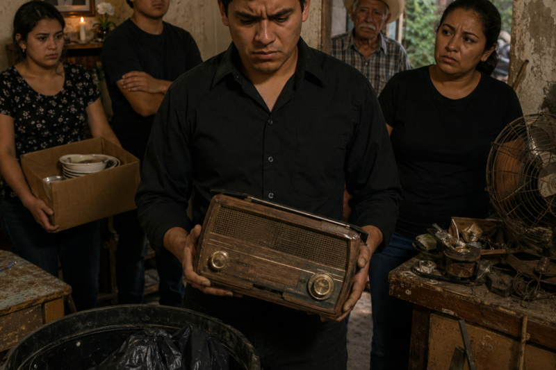 Tras El Funeral De Su Padre, Tiró La Radio Vieja Al Basurero, Sin Imaginar Que Dentro Seguía La Última Grabación