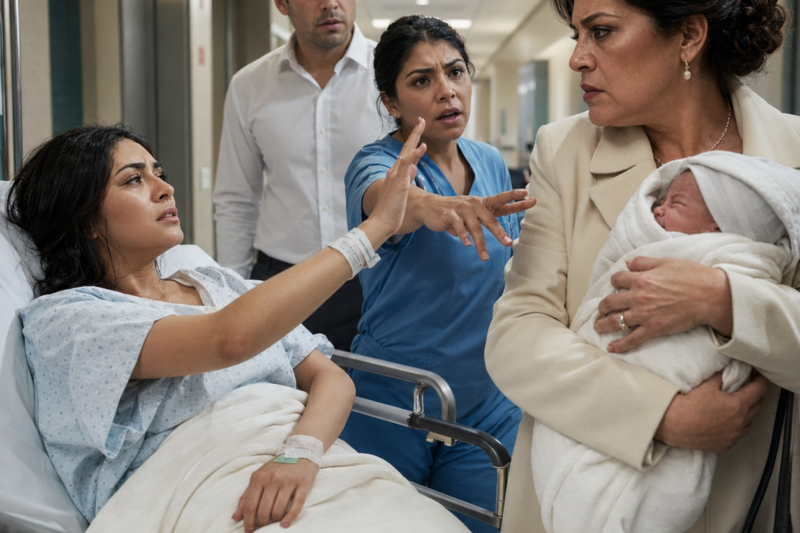 La manta del recién nacido ni siquiera se había calentado cuando mi suegra me la puso frente a la cara en pleno hospital y preguntó de quién era ese bebé — yo solo le pedí a la enfermera que revisara la pulsera de identificación, y todo el pasillo de maternidad quedó helado.