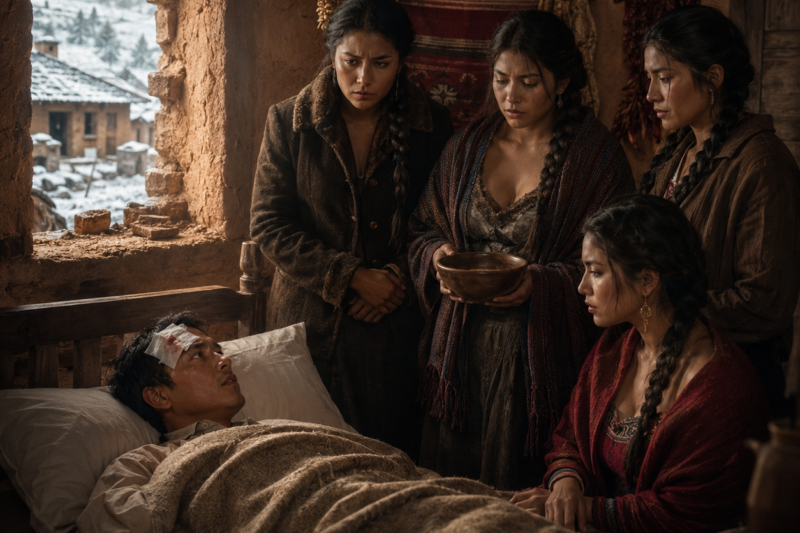 Desperté bajo un techo de adobe rojo después de una tormenta de granizo que dejó blanco todo Chihuahua; cuatro hermanas mexicanas estaban de pie alrededor de mi cama como si custodiaran un secreto… hasta que el pueblo entero llegó y ellas me ataron al brazo los rebozos de boda.