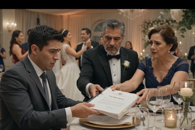 MIENTRAS MI HERMANA CELEBRABA SU BODA, MIS PADRES PUSIERON FRENTE A MÍ LAS ESCRITURAS DE LA CASA DE 10 MILLONES DE PESOS QUE LEVANTÉ CON MIS PROPIAS MANOS PARA OBLIGARME A REGALÁRSELA… PERO CUANDO ME DESMAYÉ EN PLENA RECEPCIÓN, EL PROMETIDO DE ELLA TOMÓ EL MICRÓFONO Y EXPUSO EL SECRETO QUE MI FAMILIA LLEVABA MESES OCULTANDO.