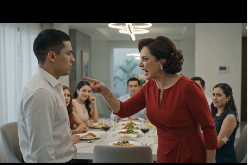 ¡Mi suegra me aventó un plato a la cara y me humilló frente a todos… pero 20 minutos después terminó arrodillándose para pedirme perdón!