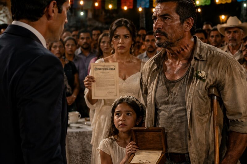 Cuando Supe Que Mi Exesposa Iba A Casarse Con Un Albañil Humilde, Fui A Su Boda Convencido De Que Se Arrepentiría. Pero Cuando Vi Al Novio Entrar Cojeando, Con Una Cicatriz Cruzándole El Cuello, Sentí Que Mi Traje Caro Pesaba Como Una Condena… Porque Ese Hombre Era La Mentira Que Yo Había Enterrado Diez Años Atrás.