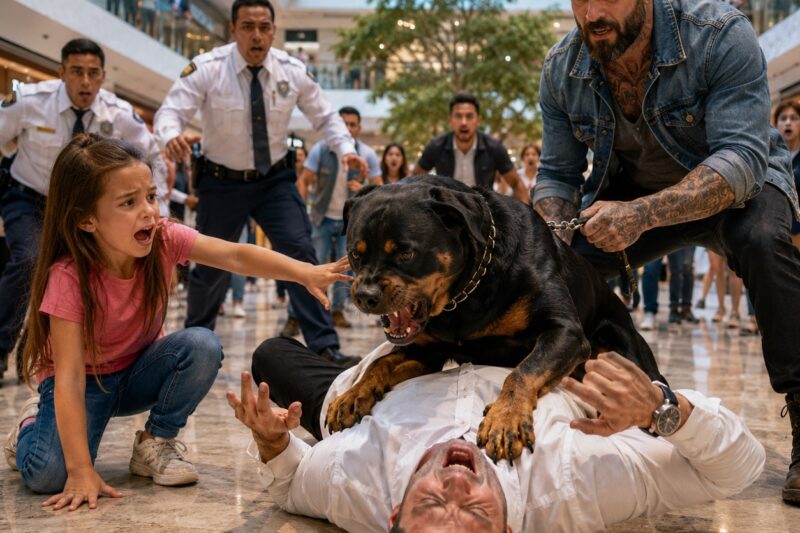 LLAMÉ A SEGURIDAD EN PLAZA ANTARA PORQUE UN HOMBRE TATUADO Y SU ROTTWEILER NO DEJABAN DE OBSERVAR A MI HIJA. MINUTOS DESPUÉS, EL PERRO DERRIBÓ A UN HOMBRE ELEGANTE FRENTE A TODOS… Y DESCUBRÍ QUE EL PELIGRO NUNCA FUE QUIEN YO CREÍA. 🥶🐕