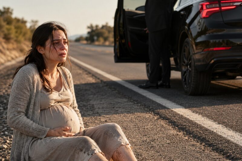 Con Ocho Meses de Embarazo, Mi Esposo Me Bajó del Auto Nuevo y Me Dejó Temblando al Costado de la Carretera. “Eres de Mala Suerte”, Escupió. “No Voy a Dejar que Arruines Este Auto… Ni Mi Vida.”