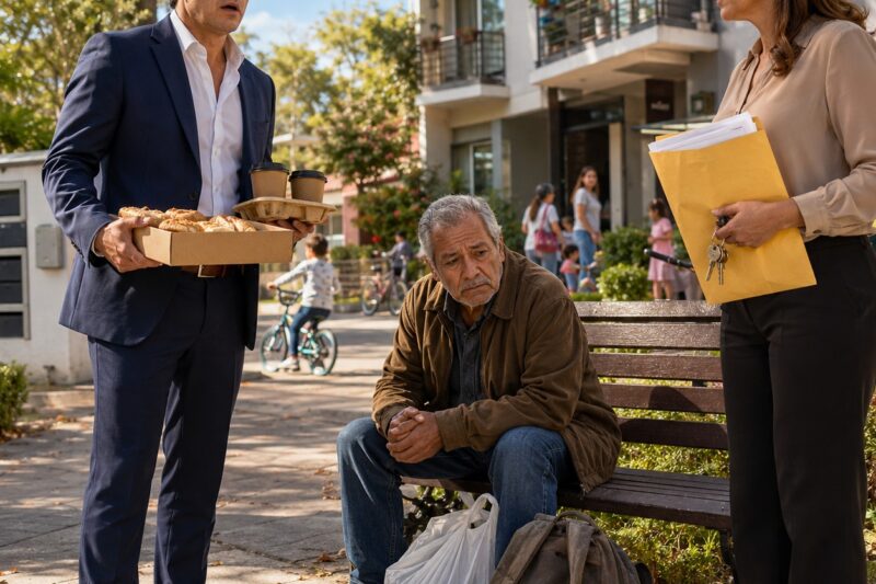 Le Compré un Edificio Completo a Mi Padre para Agradecerle Toda una Vida de Sacrificios, Pero al Regresar de un Viaje Lo Encontré Durmiendo en una Banca del Parque. Lo Peor No Fue Descubrir que Mi Esposa Había Entregado los Departamentos a Desconocidos… Lo Peor Fue Saber Por Qué Mi Padre Nunca Quiso Denunciarla.