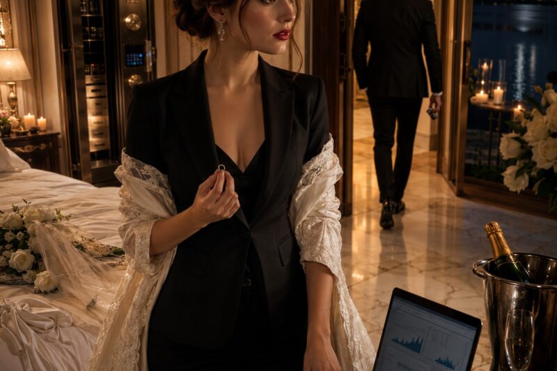 Mi esposo abandonó nuestra suite nupcial a las 10:16 de la noche con mi labial aún marcado en sus labios y el nombre de otra mujer iluminando la pantalla de su teléfono.