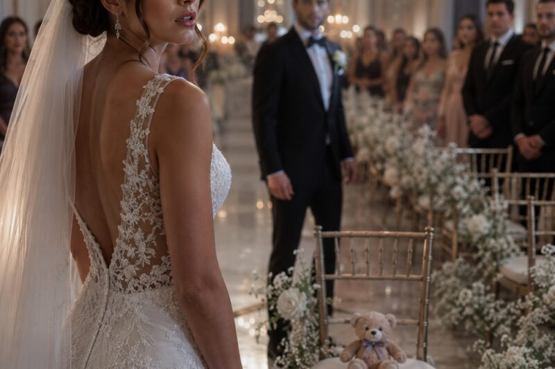 Estaba a punto de decir “sí, acepto” cuando vi la silla de mi hija de siete años vacía… Y lo que ocurrió después dejó a toda la boda en silencio.