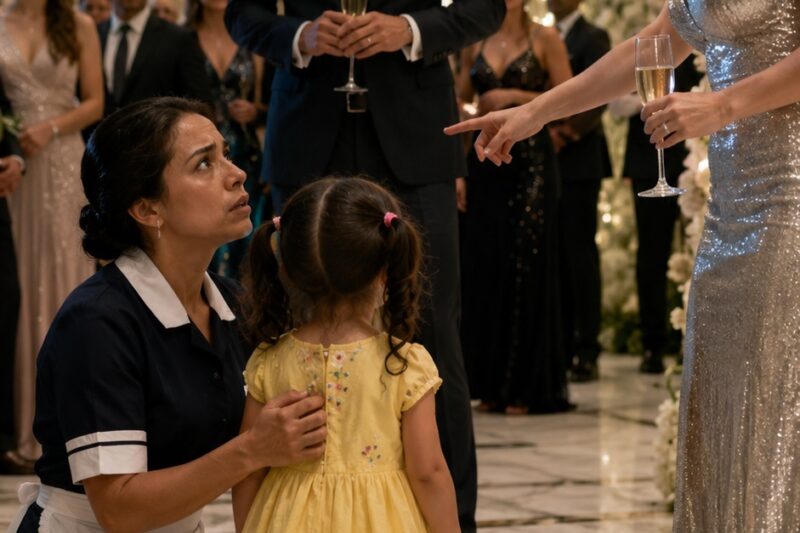 «¡Mira su ropa de mercado!», se burló la prometida de la hija de la empleada doméstica; nadie imaginó lo que haría el multimillonario segundos después.