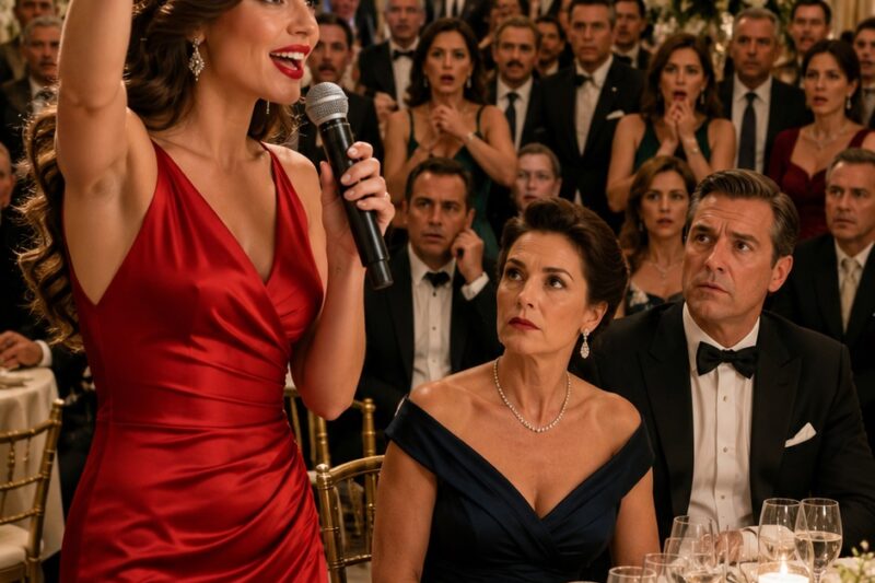 La amante brindó por su victoria frente a seiscientos invitados… sin imaginar que la familia de la esposa ya la estaba esperando detrás de las puertas