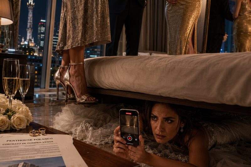 La noche de mi boda, me escondí debajo de la cama con la intención de hacerle una broma inocente a mi esposo y sorprenderlo. Pero en lugar de romance, escuché a mi suegra hablar sobre cómo se quedaría con mi penthouse, a la amante de él presumir orgullosa su embarazo, y a mi flamante marido planear fríamente mi destrucción.